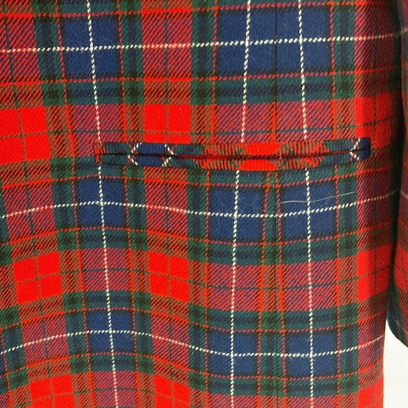 Pendleton red and blue squared pattern 100% virgin wool jacket and skirt - Picture 5 of 15